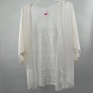 NO BOUNDARIES WOMEN'S WHITE LIGHTWEIGHT CARDIGAN SIZE SMALL
